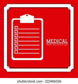 Medical design over red background, vector illustration