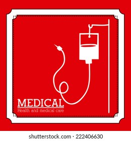 Medical design over red background, vector illustration