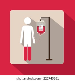 Diseño médico sobre fondo rojo, ilustración vectorial 