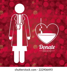 Medical design over red background, vector illustration 