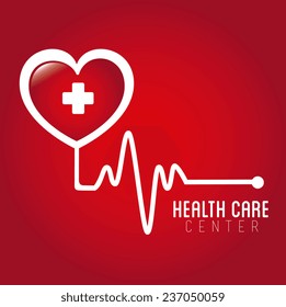 Medical design over red background,vector illustration