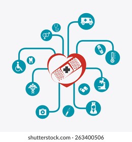 Medical design over white background, vector illustration.