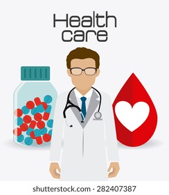 Medical design over white background, vector illustration.