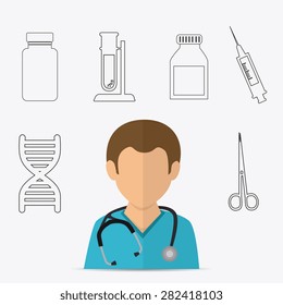 Medical design over white background, vector illustration.