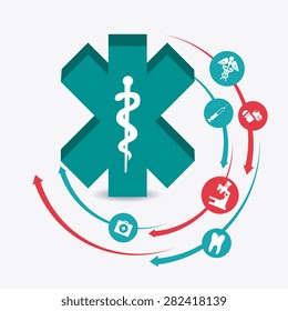 Medical design over white background, vector illustration.