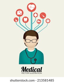 Medical design over white background,vector illustration