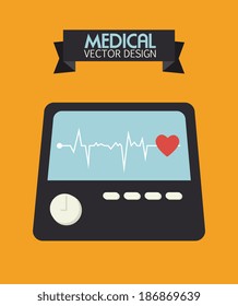 Medical design over yellow background, vector illustration