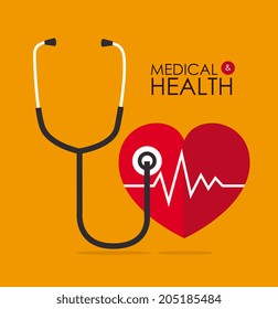 Medical design over yellow background, vector illustration