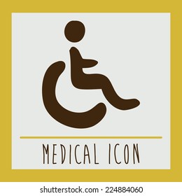 Medical design over yellow background, vector illustration