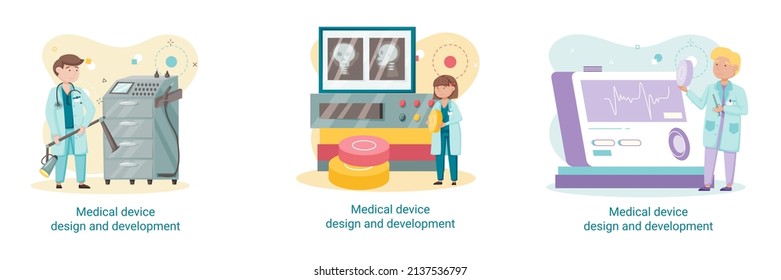 Entwicklung und Entwicklung von Medizinprodukten mit Wissenschaftlern entwickeln Forschungsgeräte, Geräte und Experimente. Labordiagnostik-Service Chemie-Labors, pharmazeutische Forschung