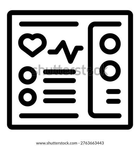 Medical device displaying heartbeat and medical data on its screen, concept of medical monitoring and healthcare technology