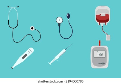 Medical device for doctor flat illustration 