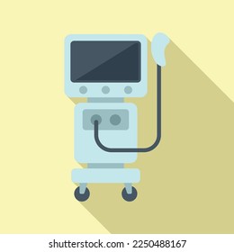 Medical device icon flat vector. Patient machine. Monitor therapy