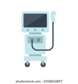 Medical device icon flat vector. Patient machine. Monitor therapy isolated