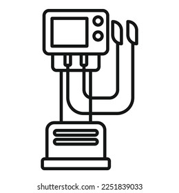 Medical device icon outline vector. Patient machine. Monitor therapy