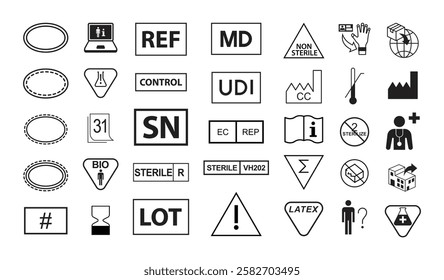 medical device icon symbol logo all set vector design illustration