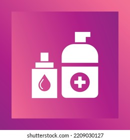 Medical device and medicine icon with a combination of velvet violet and pacific pink colors. Suitable for use on websites and applications on smartphones.