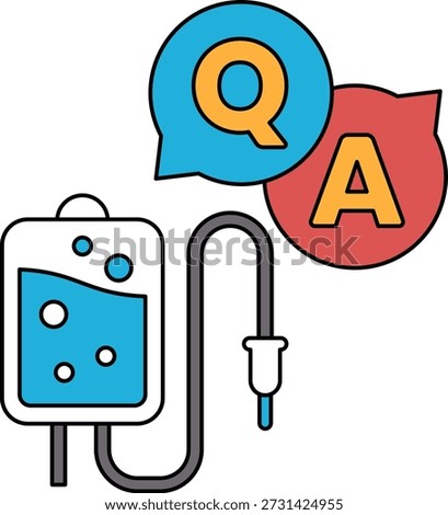 A medical device with a Q and A on it. The Q is a question mark and the A is an A