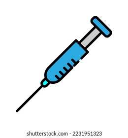 medical device syringe simple vector icon