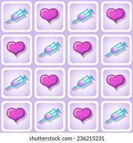 Medical devices. Vector set. Seamless texture.