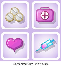 Medical devices. Vector set. Seamless texture.