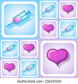 Medical devices. Vector set. Seamless texture.