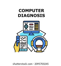 Medical diagnosis health. Clinic care check. Digital care. Medic treatment vector concept color illustration