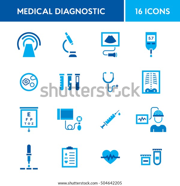 Medical Diagnostic Vector Icon Set Medicine Stock Vector (Royalty Free ...