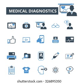 iconos de diagnóstico médico