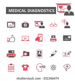 iconos de diagnóstico médico