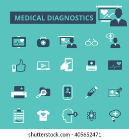 ícones de diagnóstico médico
