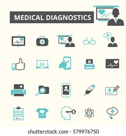 iconos de diagnóstico médico
