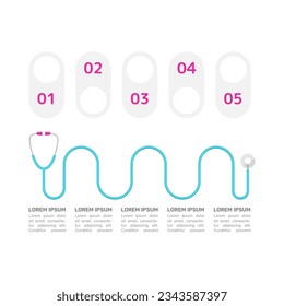 Medical Diagnostics Infografik Diagramm Design Element Set. Abstrakte Vektorsymbole für Infografiken mit Leerzeichen. Kit mit Formen für anleitung Grafiken. Visuelle Datendarstellung