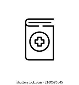 Medical Dictionary Book. Pixel Perfect, Editable Stroke Line Icon