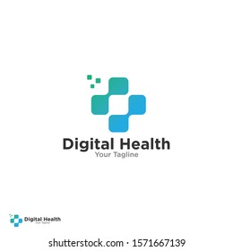 Medical Digital Logo Design Template Element