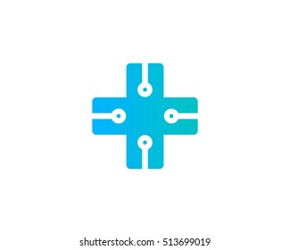 Medical Digital Network Logo Design Template Element
