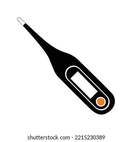 Medical digital oral thermometer icon | Black Vector illustration |