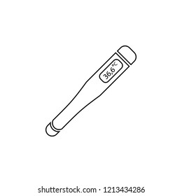 The medical digital thermometer icon. Simple outline vector of medicine set for UI and UX, website or mobile application