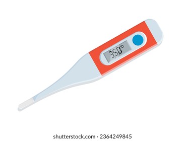 Medical digital thermometer vector flat design isolated on white background