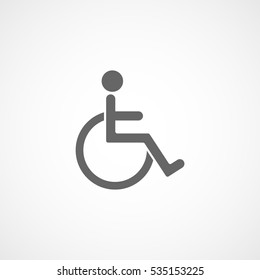 Medical Disabled Sign Flat Icon On White Background