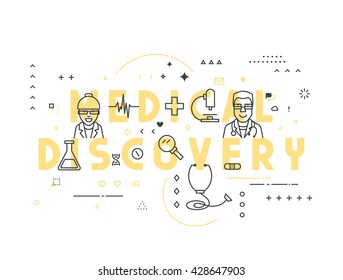 Medical discovery medicine concept. Creative design elements for websites, mobile apps and printed materials. 