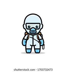 MEDICAL DISINFECTANT SUIT CHARACTER ILLUSTRATION