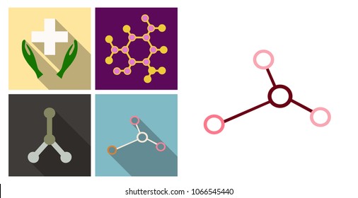 Medical Distribution Care Hands flat vector pictograph with colored versions. Color medical distribution care hands icon