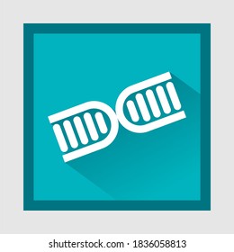 Medical DNA symbol sign with shadow on green background.Health Care Symbol icon with shadow on medical soft symbol. elegant green color edition