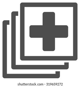 Medical Docs vector icon. Style is flat symbol, gray color, rounded angles, white background.