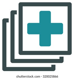 Medical Docs vector icon. Style is bicolor flat symbol, soft blue colors, rounded angles, white background.