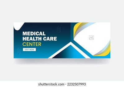 Medical doctor banner cover or healthcare social media post design hospital template