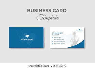Medical doctor business card design set collection