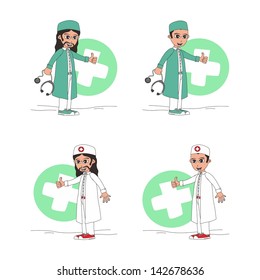 medical doctor cartoon set two