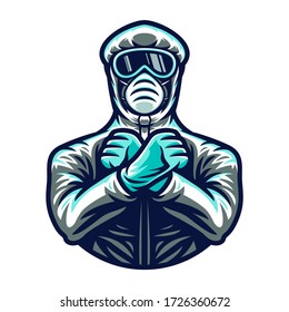 Medical doctor character vector concept design. Medical front liner doctor with stop corona virus